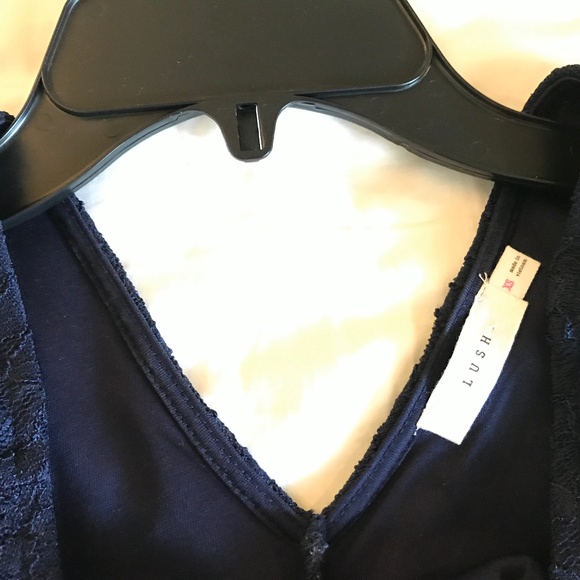 Lush (Nordstrom) Navy Blue Lace Dress - Picture 3 of 4